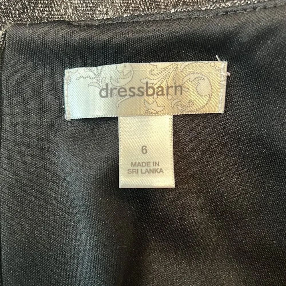 Dress Barn Size 6 Dress Gray Mini Pearl Beaded Scoop Neck Sleeveless Slimming - Picture 8 of 12
